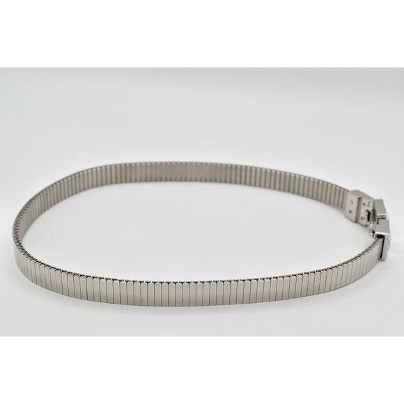 Vintage Metal Belt Silver Metal Stretch Chunky Square Crystal Rhinestone Faceted main image 15